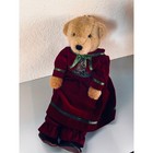 Vintage Applause Holiday Teddy Bear  14  Red Velvet Outfit  1986 Applegates