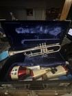 Vintage 1970s King Silver Flair 1055t Trumpet  500663 Silver Plated Case Mutes