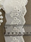 2 Yards Vintage Floral Embroidery Cotton Lace Trim  Eyelet   Scalloped  2    Beige