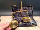 Antique Vintage Style Brass Balance Scales W Box
