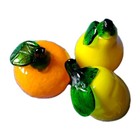 Vtg Murano Style Mcm Art Glass Hand Blown  Fruit Yellow Orange Green Pear Lemon 