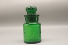 Antique Crown Perfumery Co London Green Glass Perfume Bottle Applied Top