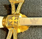 Knights Templar Sword White Hilt   Chrome   Brass Scabbard Masonic Freemason