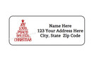 30 Love Peace Joy Christmas Personalized Return Address Labels 1 In X 2 625 In