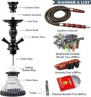 2 Hose Hookah Set  11    Glass Hookah Shisha With Stable Glass Vase Base