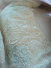 Vintage Raw Silk 1980s Wedding Dress  Beaded Lace  Heirloomed  W veil  petticoat