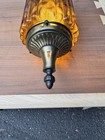 Vintage Mcm Amber Glass Swag Lamp