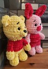 Crochet Winnie The Pooh 7 5    Piglet 9 5  Lot Tall Handmade Amigurumi Chenille