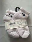 Nike Boys Socks Ankle Cushioned School Kids 6 Pair Shoe Size  10c-3y White 