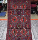 Antique Afghan Mushwani Runner Rug 2x11 Hand Knotted Wool Persian Style Hallway