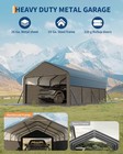 12x20 Ft Metal Carport Enclosed  heavy Duty Outdoor All-weather Shed Car Shelter