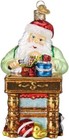Workshop Santa Glass Blown Ornament For Christmas Tree  Handcrafted Holiday D   