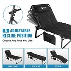 Villey Foldable Padded Chaise Lounge W  Cushion Camping Cot Patio Lounge Chairs