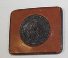 Antique Vtg Sterling Silver St Saint Christpher Be My Guide Leather Pocket Medal