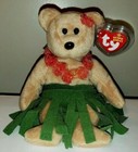 Ty Beanie Baby Alana The Hula Bear  8 5 Inch  New Mwmts Plush Stuffed Animal Toy