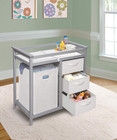 Modern Baby Changing Table With Laundry Hamper  3 Storage Drawers And Pad  Di   