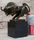 Original Vigorous Bull Bronze Figurine Sculpture Art Deco Hand Made Home Decor