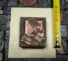 Antique Vtg Mail Bag Packages Letters Letterpress Print Type Ornament Cut Block