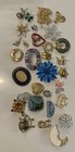 31 Vintage Brooch Pin Lot Rhinestone Enamel Christmas Flower Animal Scarf Pins
