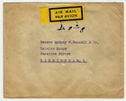 Bahrain Scarce Air Mail Cover 1933 King Gv Indian Stamps Overprinted  bahrain  1