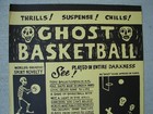 1950 s   Ghost Basketball Original Paper Stock Window Poster 21 X 13  Spook Show