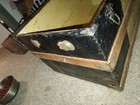 Vintage Antique Victorian Style Steamer Hump Back Trunk Chest On Wheels