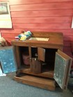 Antique Oak Wood Refrigerator Ice Box  dry Sink