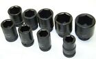 10 Pcs 1  Drive Deep Impact Socket Set Cr Molybdenum Sae 1  To 2  6 Points Tools