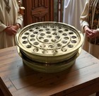 Set Of 2 Stackable Communion Serving Trays W 160 Communion Cups - Gold