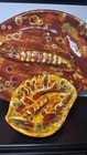 Vintage 1970s Mid Century Ceramic Drip Glaze Ashtray Set Of 2