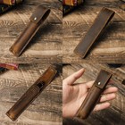 Vintage Genuine Leather Pencil Case Pen Pouch Stationery Storage Bag