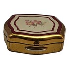 Vintage Stratton Pill Box Trinket Case Gold Tone Made In England