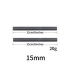 Us 2pc 15mm Carbon Fiber Rod 6  Length For Dslr Rail Support System Rig Black