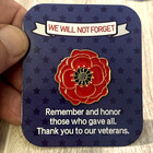 2 Pack Poppy Flower Veterans Symbol Gifts Metal Lapel Pins Carded-brand New