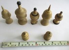 Antique Mughal Wooden Chess Hand Made Pieces Brown