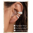 Cteegn Silver Plated Ear Cuffs For Women Non 14 Millimeters 