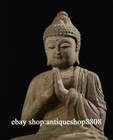 10  China Buddhism Wood Carved Shakyamuni Amitabha Buddha Sakyamuni Statue M5