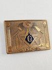 Harry Kutzner Masonic Freemason Solid Bronze Belt Buckle 1978 Vtg