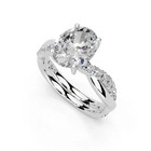 1 0 Ct Oval Cut Lab Grown Diamond Engagement Ring Real 14k White Gold Igi F vs2