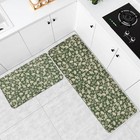 Spring Sage Kitchen Rugs For Floor Set Of 2 Vintage Flower Old Style Cute Green