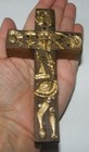 5  Vtg Mexican Folk Art Milagros Wooden Religious Cross Charms Signed Chema 2000