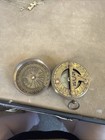 Vintage Style Brass Pocket Sundial Compass World Time Nautical Maritime Decor