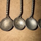 Obo Very Vintage Silver Estate Coin Spoon Set Of 6 Brazil 1800 s Reis Handmade