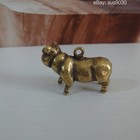 Vintage Mini Solid Brass Pig Figurine Pendant