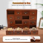 Vintage Tabletop Library Card Catalog Cabinet Apothecary Storage Box 16 Drawers