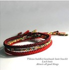  Chinese Lucky Red String Bracelet Tibetan Buddhist Prayer Handmade 3pcs set