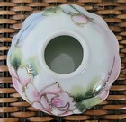 Vintage Hand Painted Pink Roses Gold Victorian Porcelain Lidded Hair Receiver