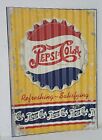 Pepsi Cola Soda Bottle Cap Refreshing Satisfying Corrugated Metal Sign