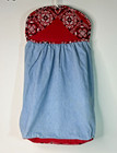 Vintage Hanging Western Cowboy Diaper Stacker Bag Holder Retro Chenille Chambray