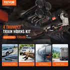 Vevor Train Horns Kit 4 Trumpet Air Horn Kit 120 Psi Air Compressor 0 8 Gal Tank